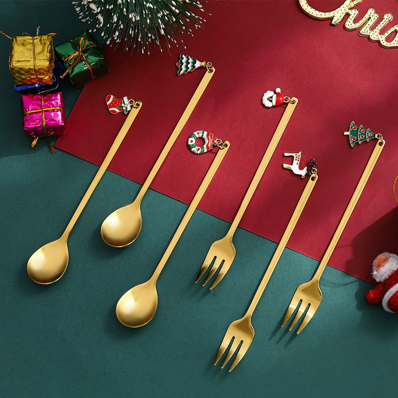 Conjunto de colher de aço inoxidável de boneco de aço inoxidável de Shinny