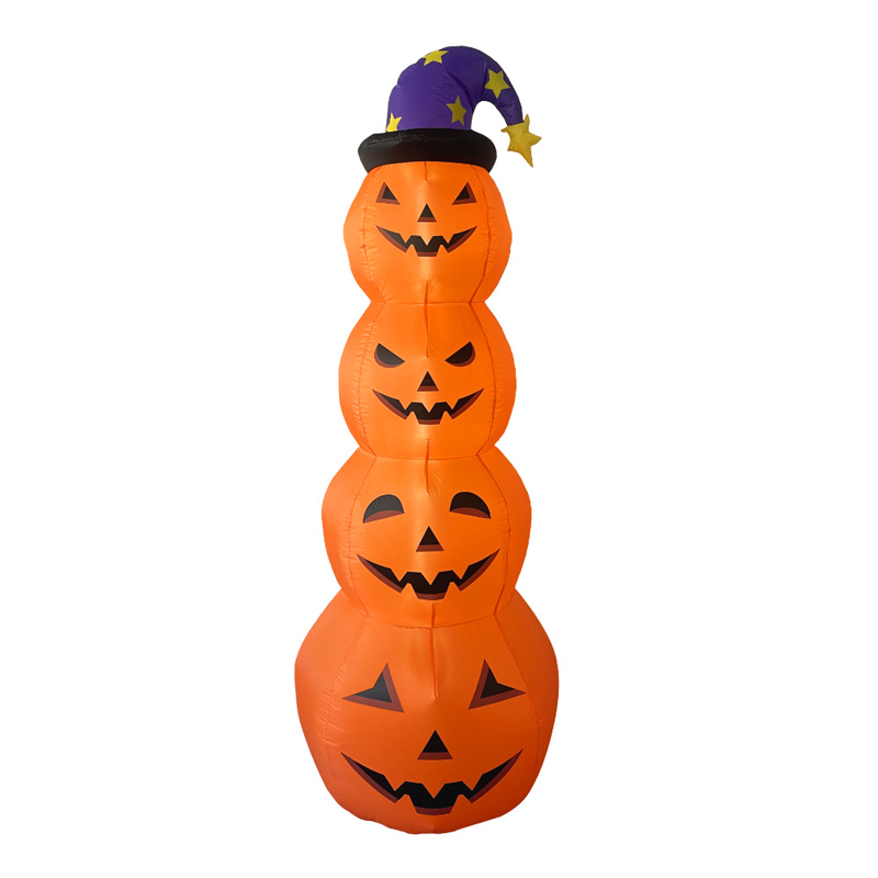 Abóboras empilhadas infláveis ​​de Halloween de 8 pés