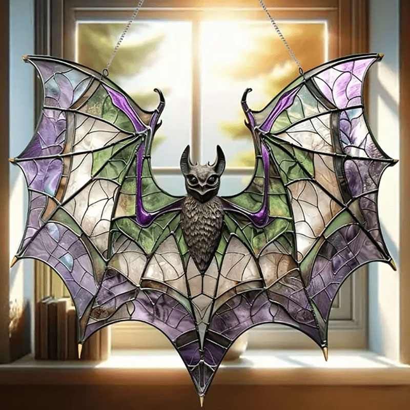 Decoração de janela pingente de morcego acrílico