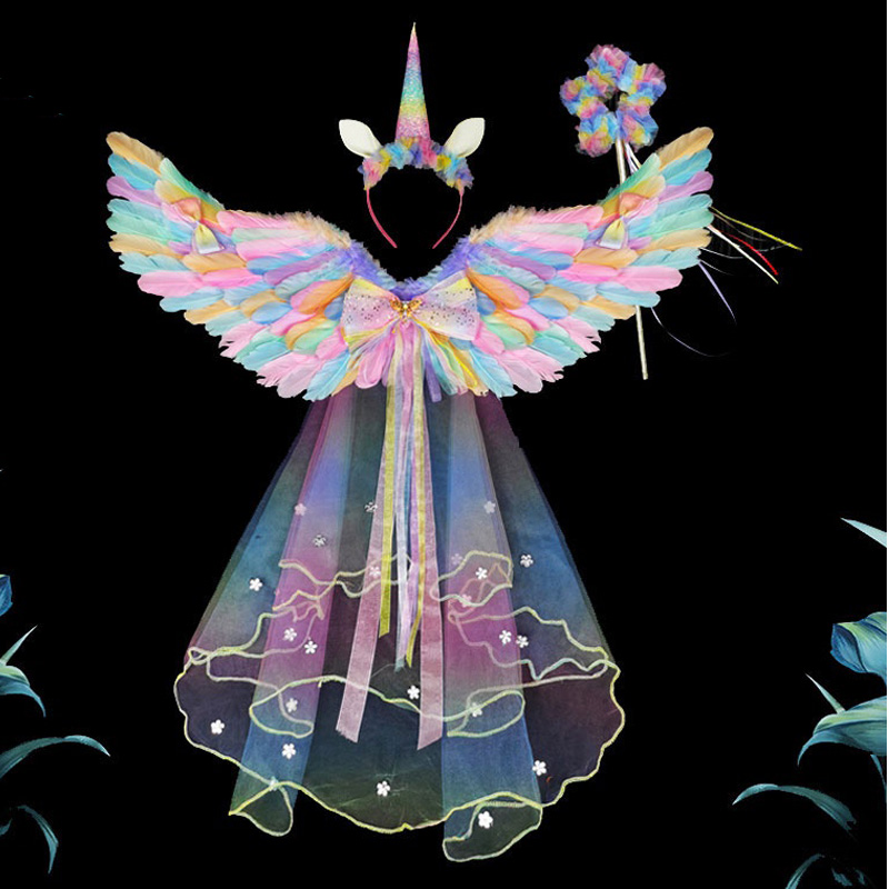 Angel Baby Feather Wing com LED