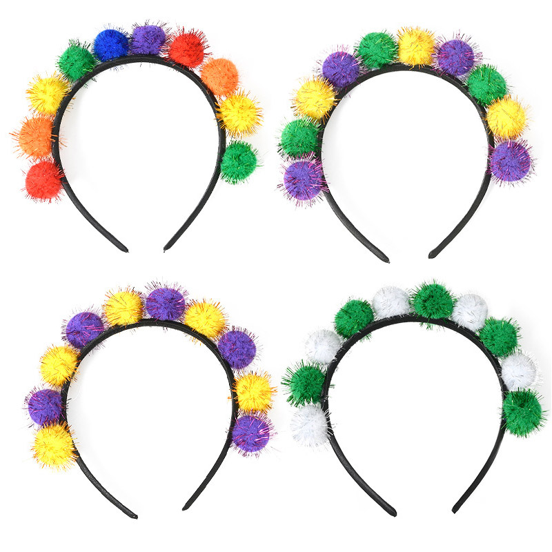 Carnival Holiday Glitter Fur Ball Band