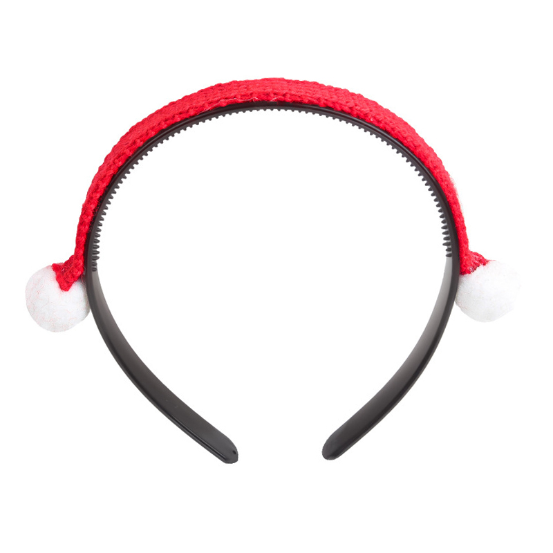 Tiara de Natal com fio vermelho Pom Pom feminino