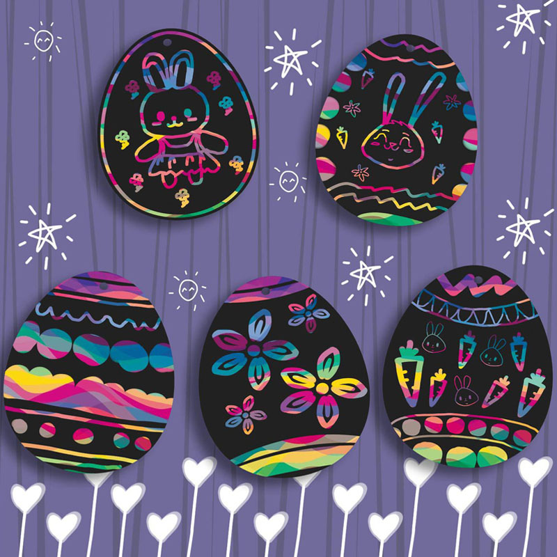 DIY Desenho de páscoa de páscoa colorido de papel de pintura de papel de pintura