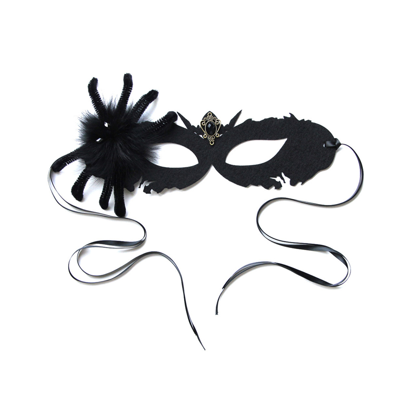 Halloween Black Spider Mate Máscara