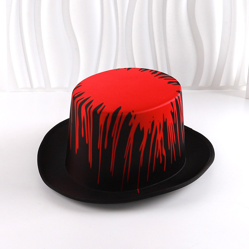 Fantasia de Halloween com cartola de sangue