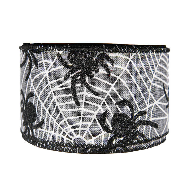 Fita de presente de Halloween fita de organza morcego aranha