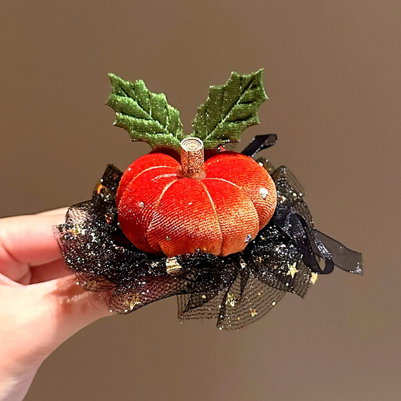 Grampo de cabelo de abóbora de Halloween