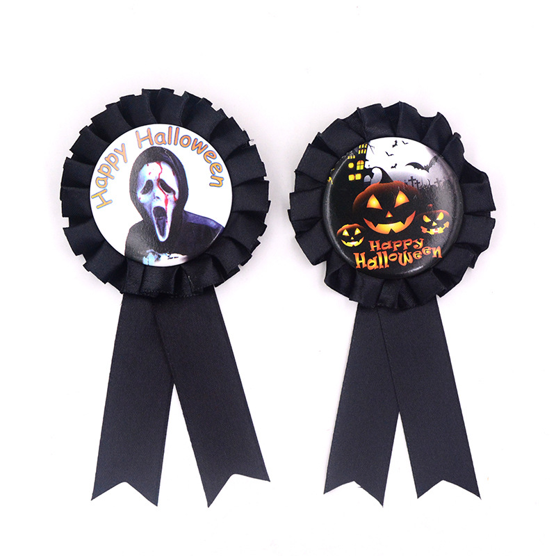 Crachá de roseta de fita de fita de Halloween