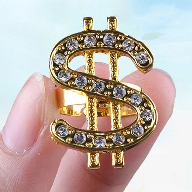 Anel de símbolo do dólar do hip hop