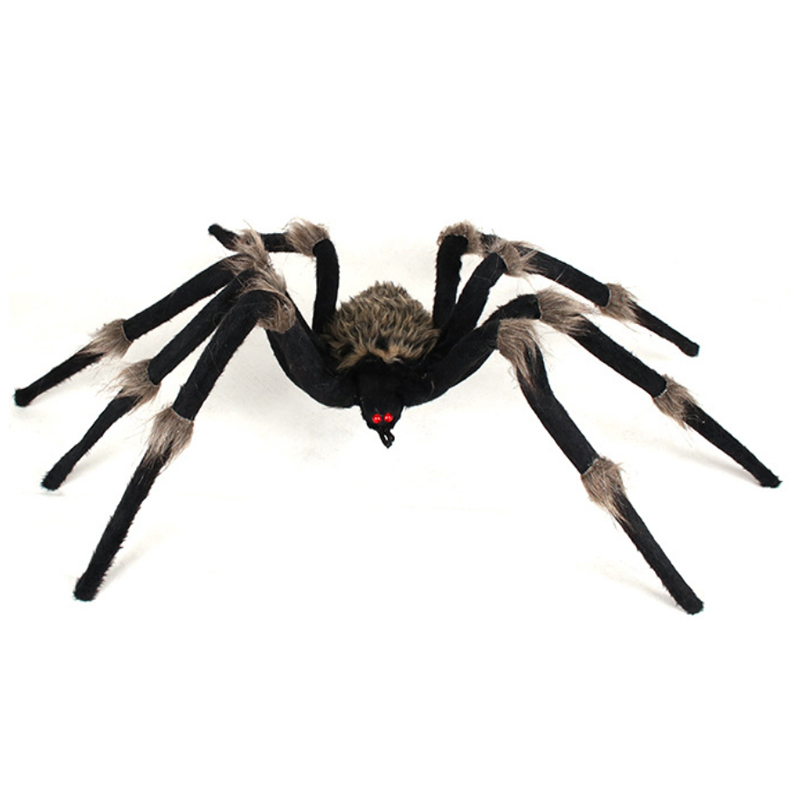 Aranha de pelúcia grande simulação de terror