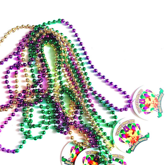 Colar redondo de fantasia multicolorida de Mardi Gras