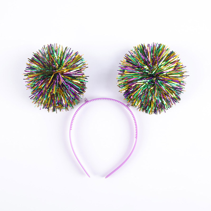 Mardi Gras Pom Poms Tinsel Fand