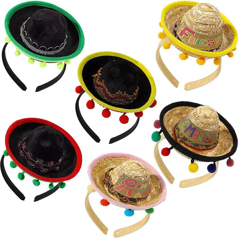 Chapéu de decoração de garrafa de chapéu sombrero mexicano para animais de estimação