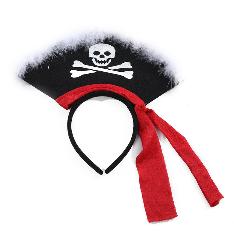 Acessórios para festa com faixa de capitão pirata rosa Halloween