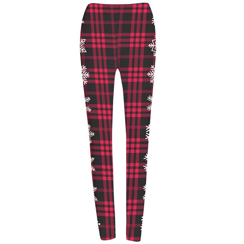 Meia-calça elástica macia Natal Natal Flocos de neve Leggings