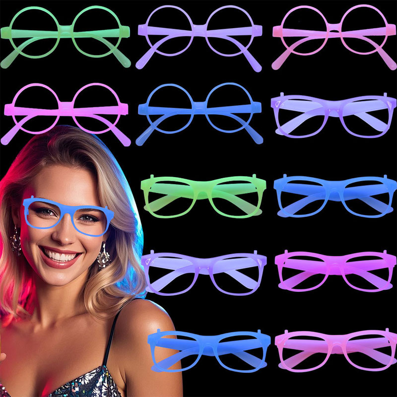 Óculos de mudança de cor brilhante com luz noturna engraçada para festa