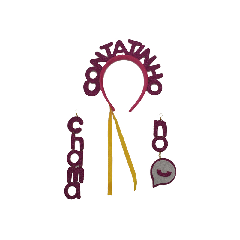 Conjunto de brinco de faixa de festa