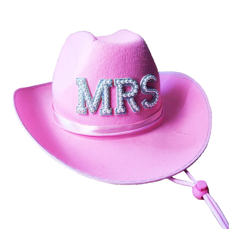 Chapéu de cowboy preto rosa