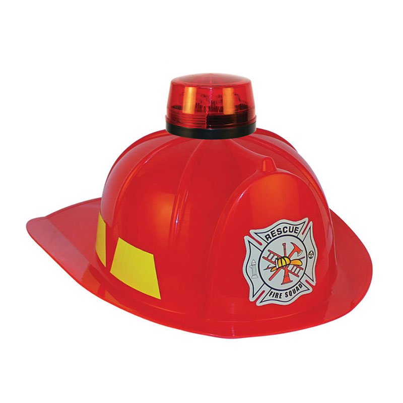 Capacete de combate a incêndio com chapéu de fogo pequeno de brinquedo de plástico com luz LED