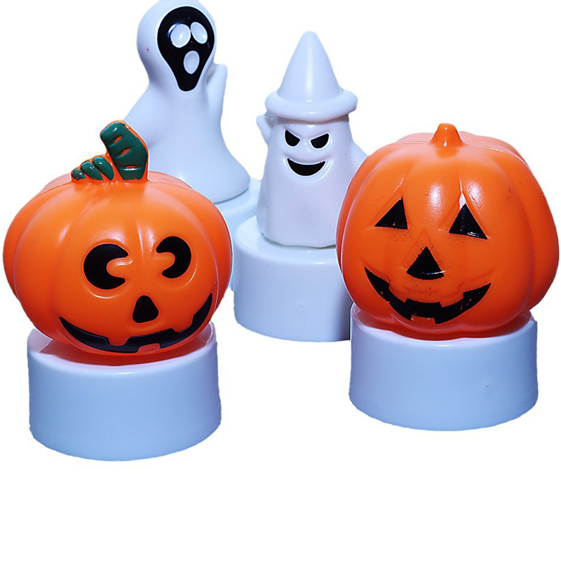 Decoração de luz noturna fantasma de abóbora mini luz noturna LED para festa de Halloween