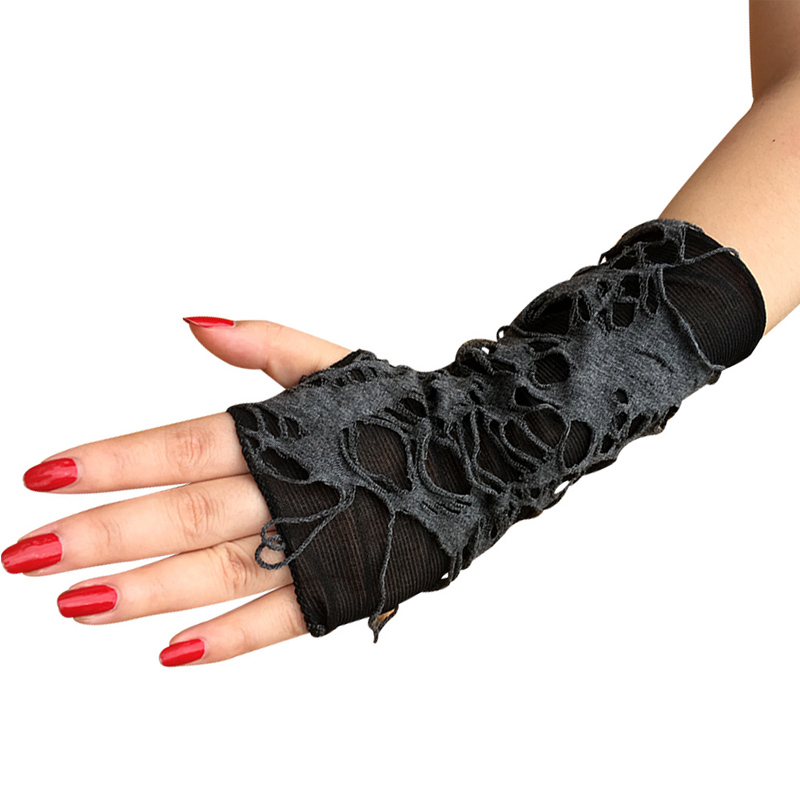 Luvas rasgadas de cosplay sem dedos