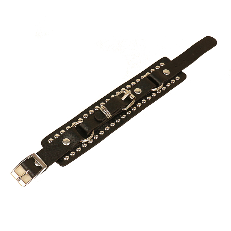 Punk Rock Rivet Pu Cheker de couro