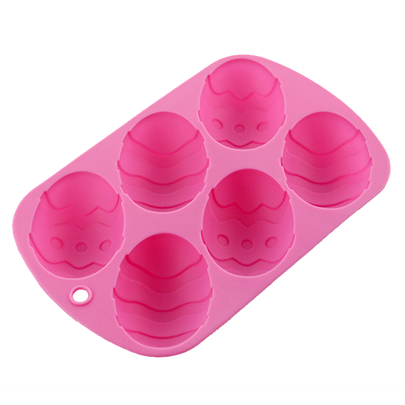 Bandeja de silicone cubo de gelo doces chocolate bolo molde 6 cavidades molde de ovo de dinossauro