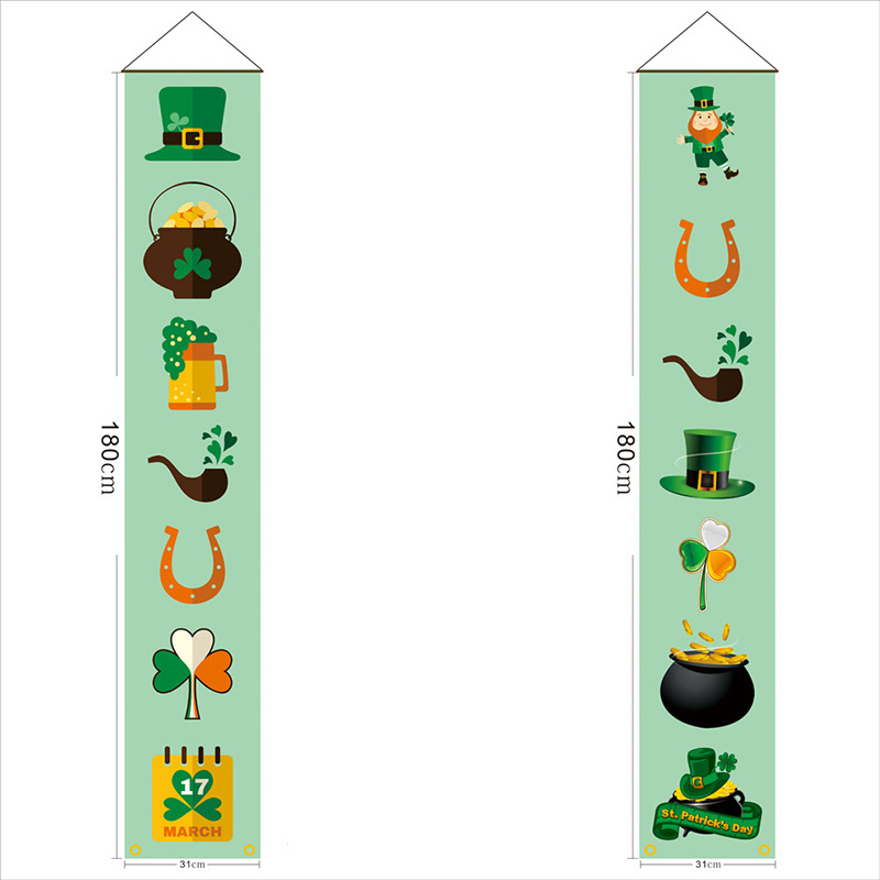 Banner do dia de São Patrício pendurado no fundo