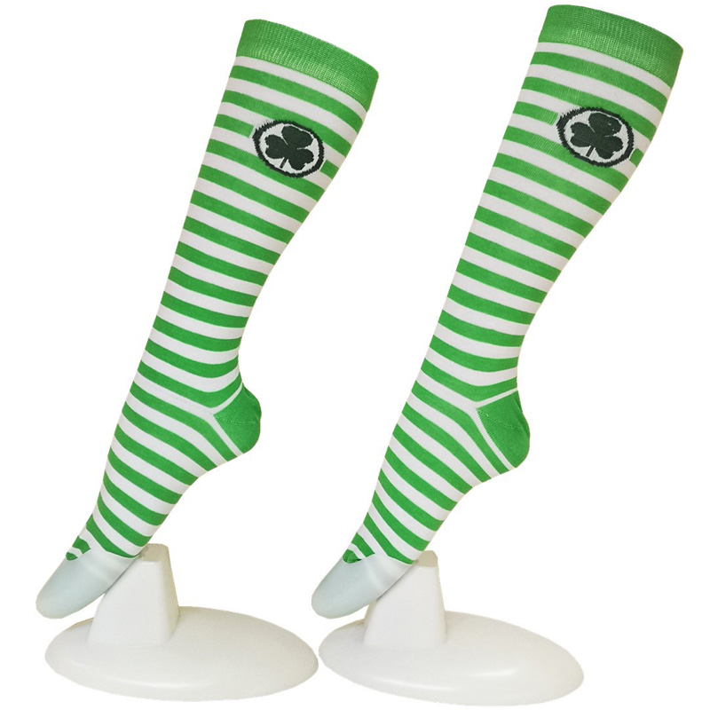 St. Patrick's Shamrock Irish Stried Knee High Socks