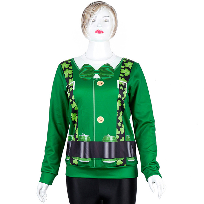 Roupas de manga comprida com estampa irlandesa do St Patricks Day Shamrock