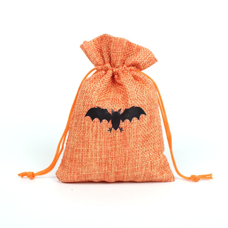 Saco de juta de sublimação com cordão para Halloween Saco de doces infantil