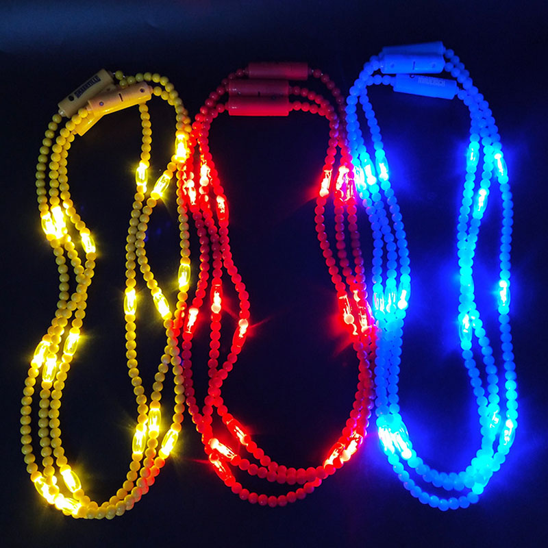 Carnaval Led flash colar corrente de contas coloridas