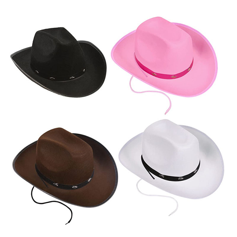 Chapéus de cowboy com fita de seda rosa Chapéus de vaqueira para festa