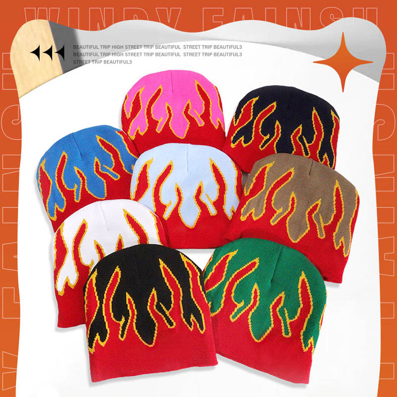 Capinho de inverno impressão de chapéu de malha Jacquard
