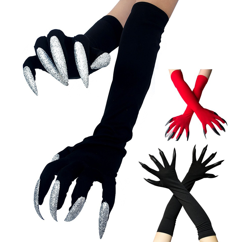 Gluvas de bruxa com unhas longas